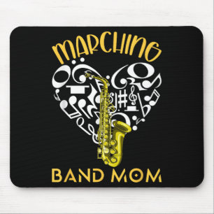 Marching Band Mum Heart Love Music Notes Saxophone Mouse Pad