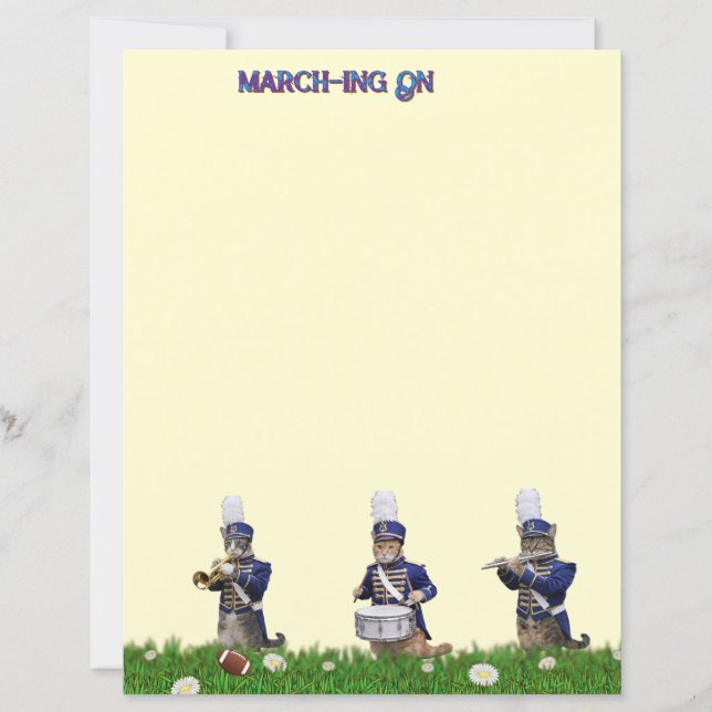 Marching Band of Cats Stationery (Front)