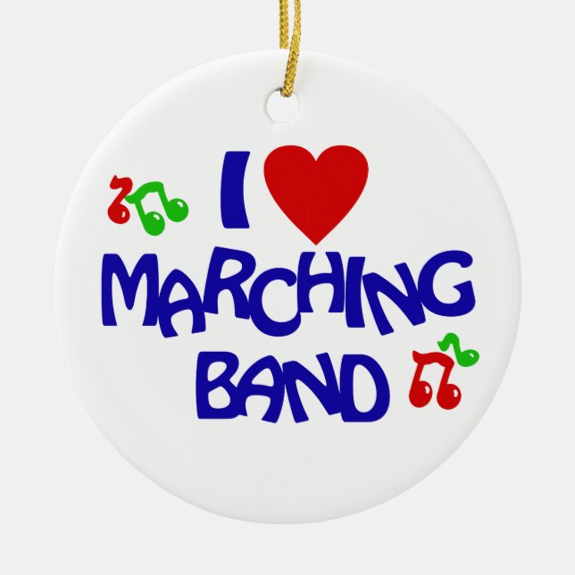 Marching Band Photo Ceramic Tree Decoration (Front)