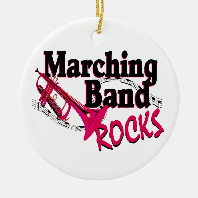 Marching Band Rocks Ceramic Tree Decoration (Front)