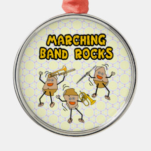 Marching Band Rocks Keychain Metal Ornament