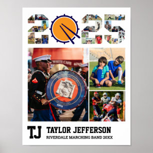 Marching Band Senior 2025 Sports Photo Collage Poster