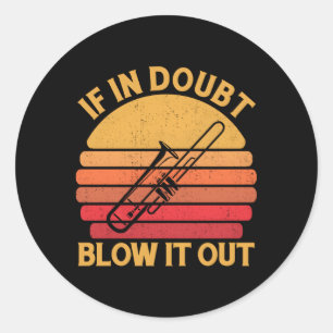 Marching Band Trombone Marching Band Trombone Classic Round Sticker