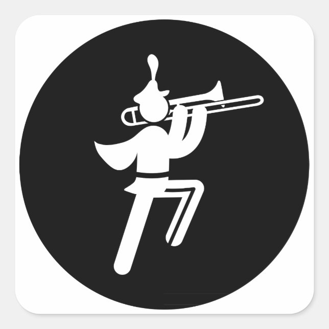 Marching Band - Trombone Player Square Sticker (Front)