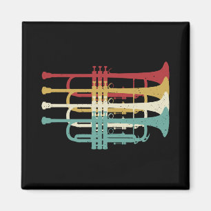Marching Band Trumpet Player Retro Design  Magnet