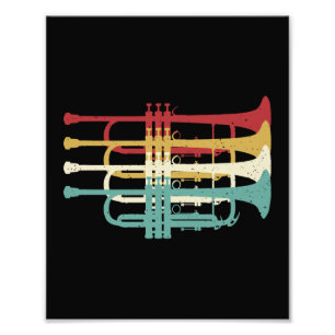 Marching Band Trumpet Player Retro Design  Photo Print