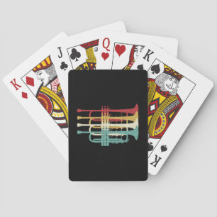 Marching Band Trumpet Player Retro Design  Playing Cards