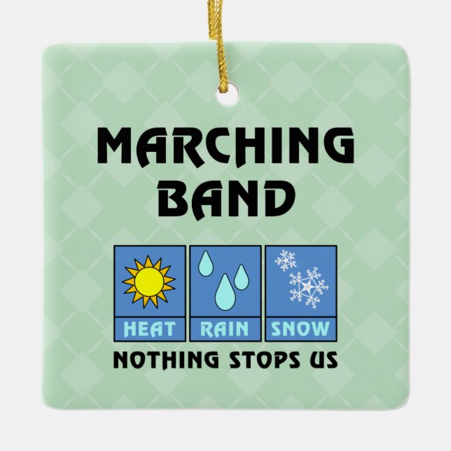 Marching Band Weather Ceramic Ornament (Front)