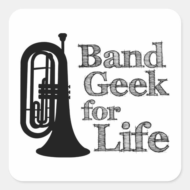 Marching Baritone Band Geek Square Sticker (Front)