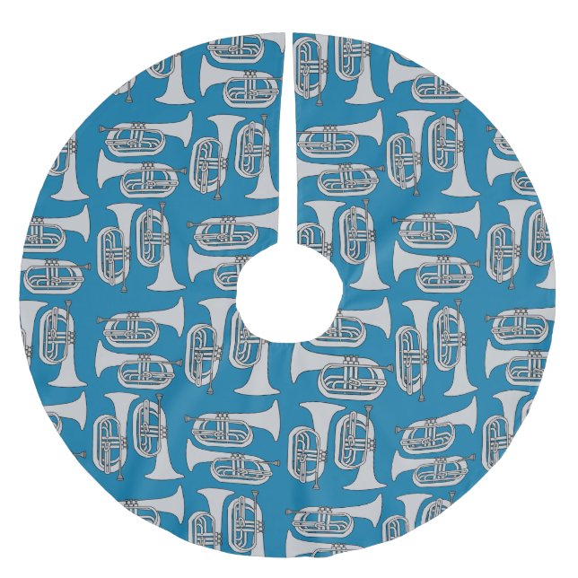 Marching Baritone Crosshatch Brushed Polyester Tree Skirt (Front)