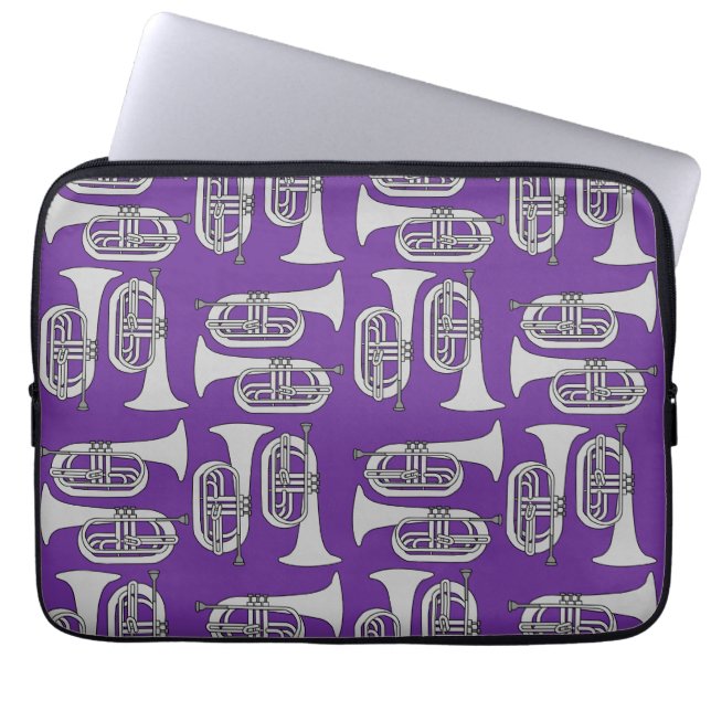 Marching Baritone Crosshatch  Laptop Sleeve (Front)