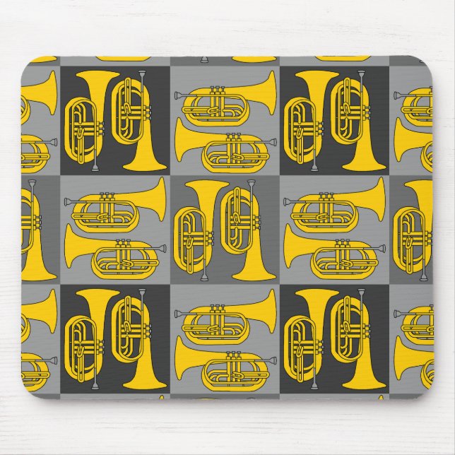 Marching Baritone Crosshatch  Mouse Pad (Front)