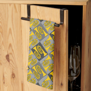 Marching Baritone Crosshatch Tea Towel