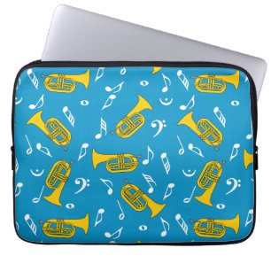 Marching Baritone Music Notes Bass Clefs Laptop Sleeve