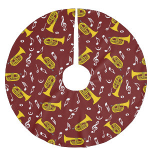 *Marching Baritone Music Notes Brushed Polyester Tree Skirt