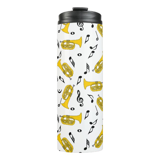 *Marching Baritone Music Notes Thermal Tumbler (Front)