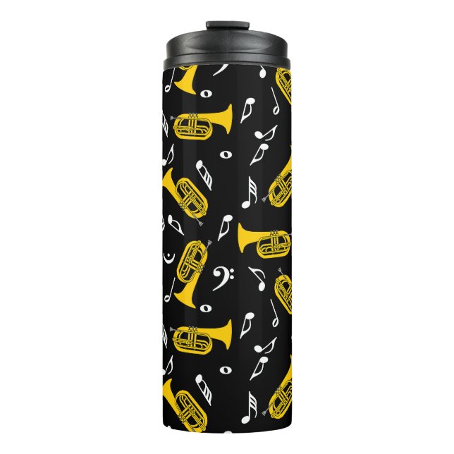 *Marching Baritone Music Notes Thermal Tumbler (Front)