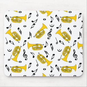 Marching Baritone Music Notes Treble Clefs Mouse Pad
