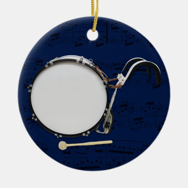 Marching Bass Drum - Pick your colour Ceramic Ornament (Front)