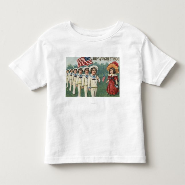 Marching Boys Dressed as Sailors Toddler T-Shirt (Front)