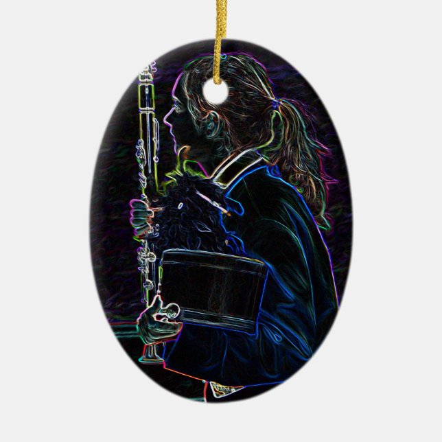 Marching Clarinetist Oval Ornament (Front)