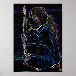 Marching Clarinetist Poster