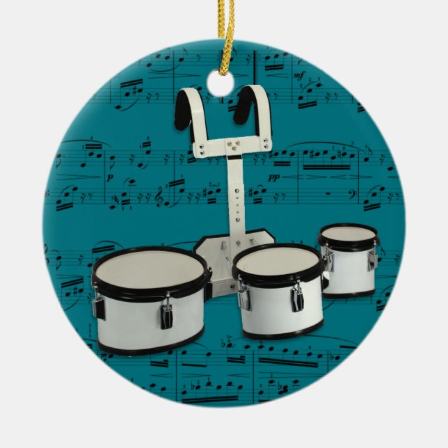 Marching Drums - Pick your colour Ceramic Tree Decoration (Front)
