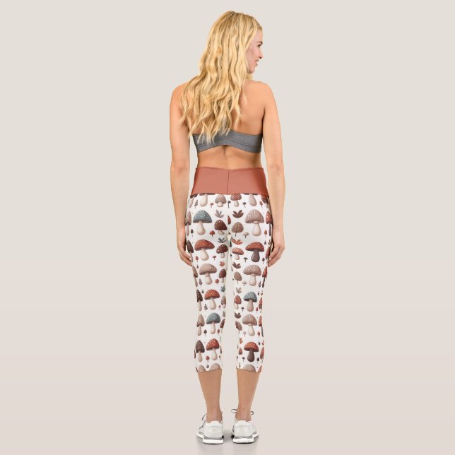 Marching Mushrooms Capri Leggings (Back)