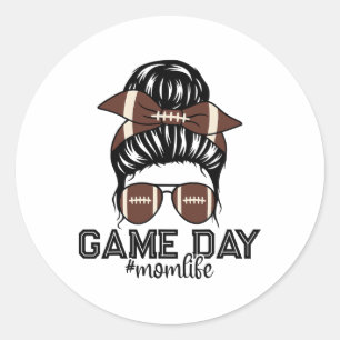 Marching Nd Footll Game Day Messy Footll Lovers Mo Classic Round Sticker