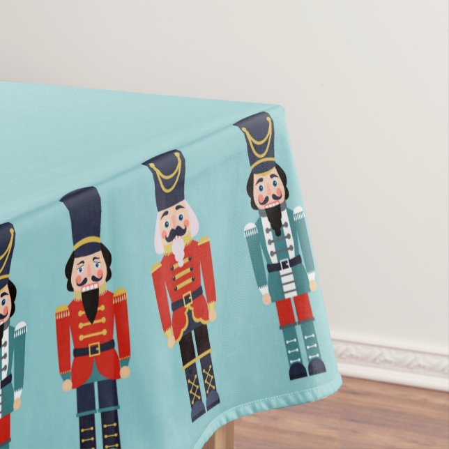 Marching Nutcrackers on Sage Background Tablecloth (In Situ)