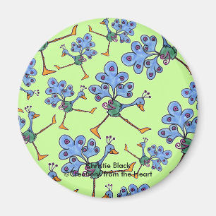 Marching Peacock collage Magnet
