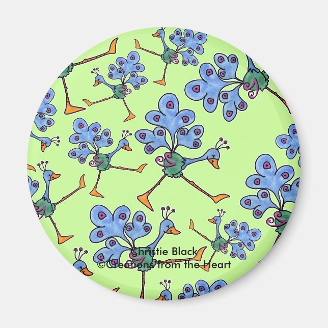 Marching Peacock collage Magnet (Front)
