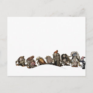 Marching Through the Christmas Snow Holiday Postcard