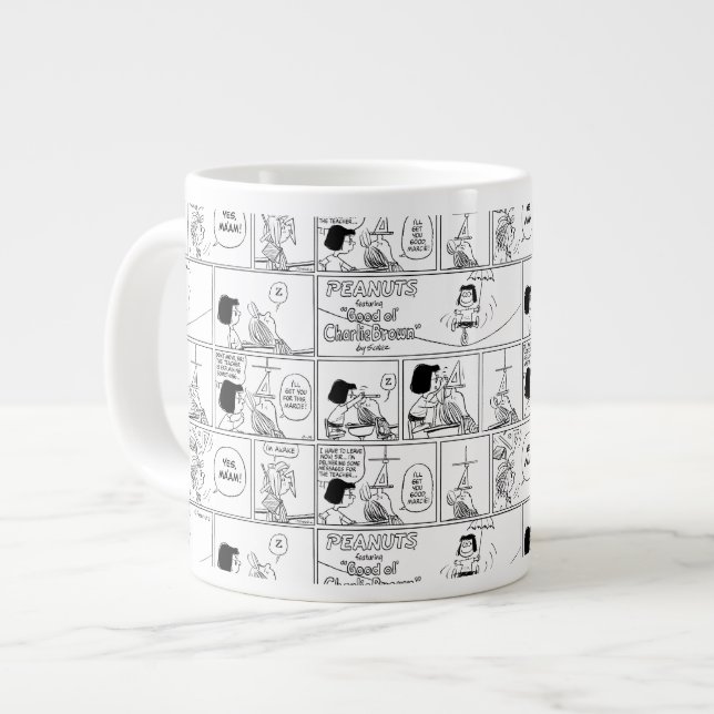 Marcie & Peppermint Patty In The Classroom Large Coffee Mug (Front Left)