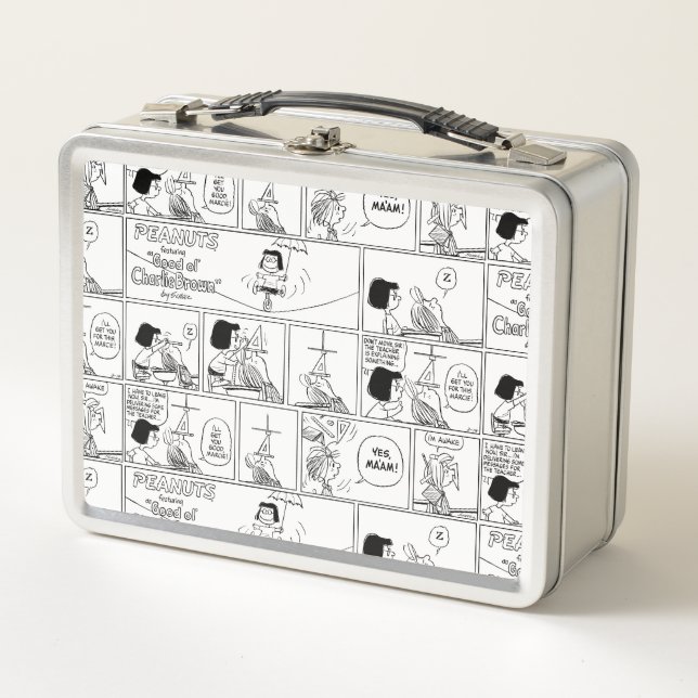 Marcie & Peppermint Patty In The Classroom Metal Lunch Box (Front)