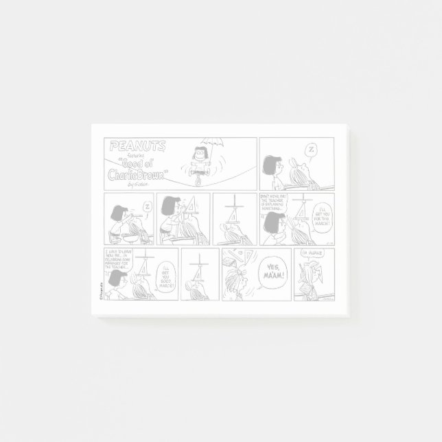 Marcie & Peppermint Patty In The Classroom Post-it Notes (Front)