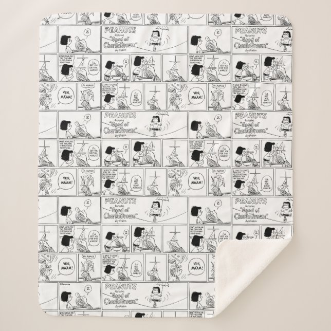 Marcie & Peppermint Patty In The Classroom Sherpa Blanket (Front)