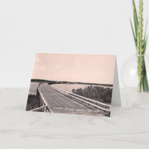 Marco Bridge, marco island, Florida, 1930s Card