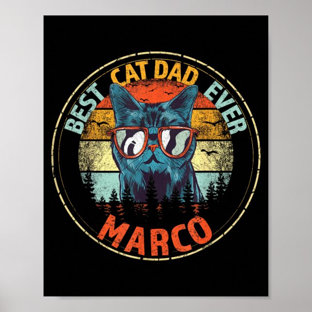 Marco Cat Dad Ever Funny Name Poster (Front)