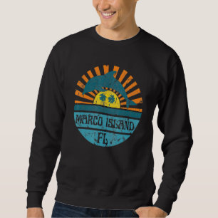 Marco Island Florida Beach Dolphin Retro Sunset Vi Sweatshirt