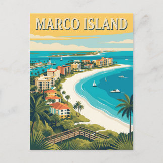 Marco Island Florida Gulf Coast Vintage Poster Postcard