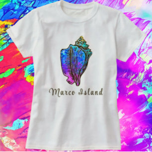 Marco Island Florida Pretty Conch Sea Shell T-Shirt