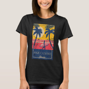 Marco Island Florida Retro Surfer Beach Distressed T-Shirt