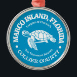Marco Island (sea turtle) Metal Ornament<br><div class="desc">Marco Island,  Florida.</div>