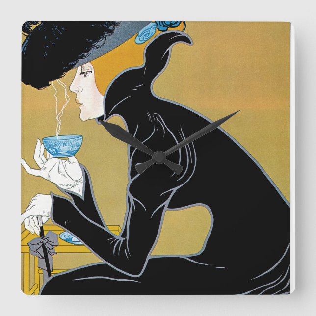 Marco Polo Tea Square Wall Clock (Front)