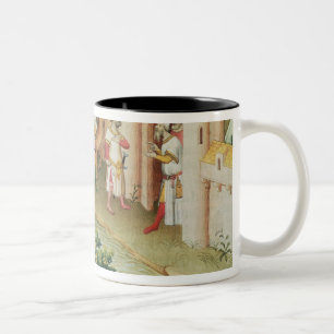 Marco Polo with elephants and camels arriving Two-Tone Coffee Mug