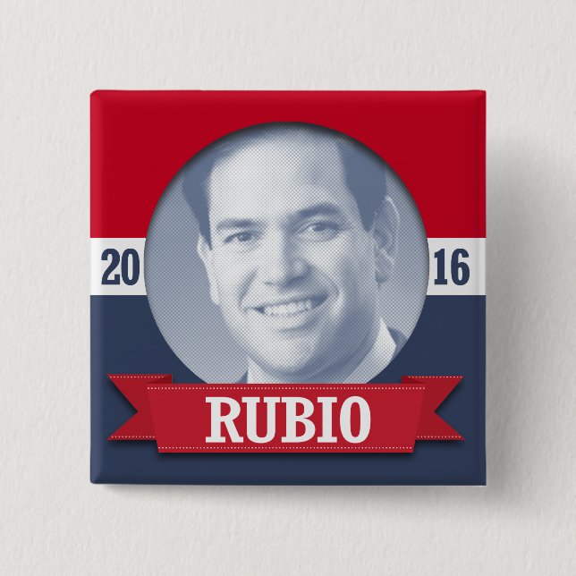 Marco Rubio 2016 15 Cm Square Badge (Front)