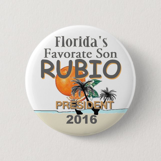 Marco RUBIO 2016 6 Cm Round Badge (Front)
