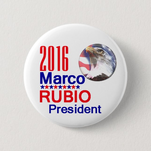Marco RUBIO 2016 6 Cm Round Badge (Front)