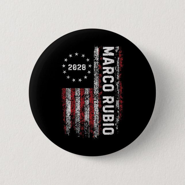 Marco Rubio 2028 President 48 Election Campaign Us 6 Cm Round Badge (Front)